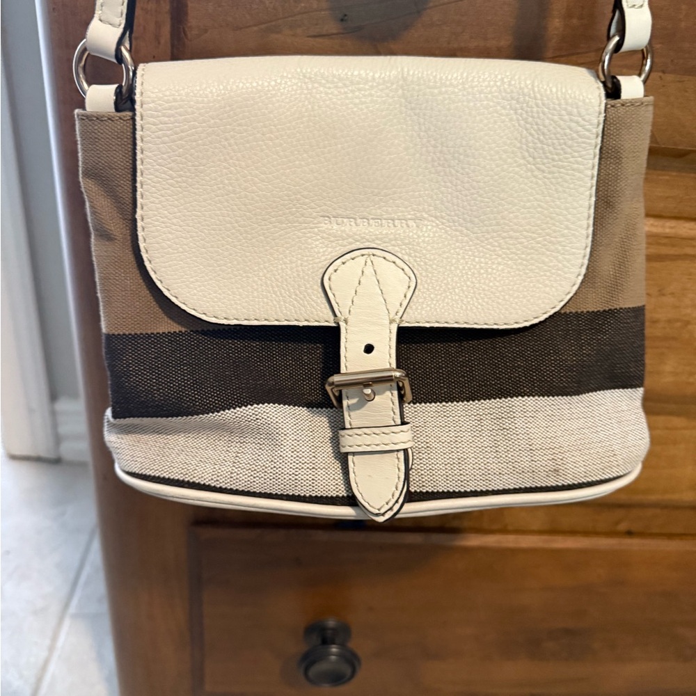 Burberry Cream and Brown Shoulder Bag